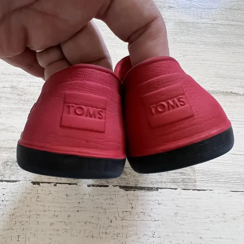 🌵3/$20 Toms Romper Slip On Shoes Toddler Size 5 Red EVA Water Beach Pool Summer